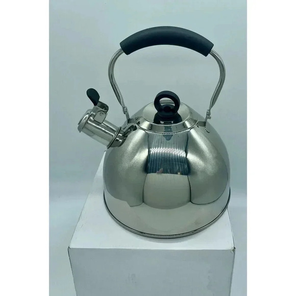 Tea Kettle Stovetop 2.64QT Whistling Stainless Steel Cool Grip Bakelite Handle - Picture 2 of 12